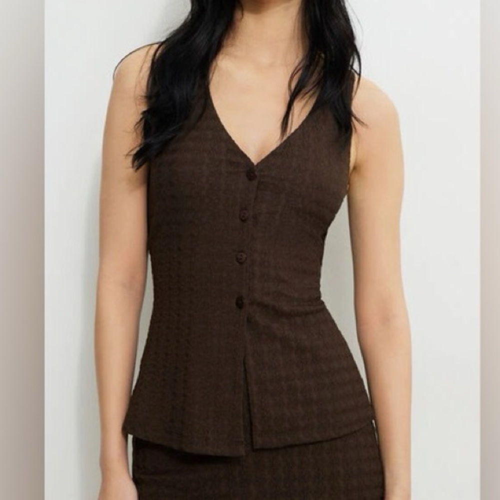 Dynamite Brown V-Neck Vest